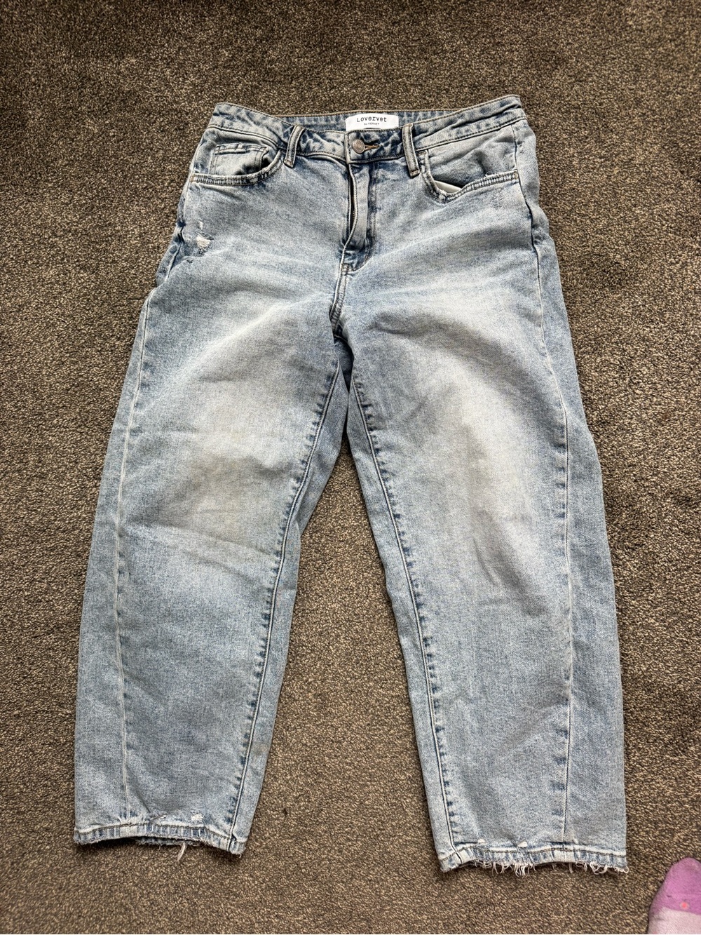 Acid Wash Barrel Jeans; size 29